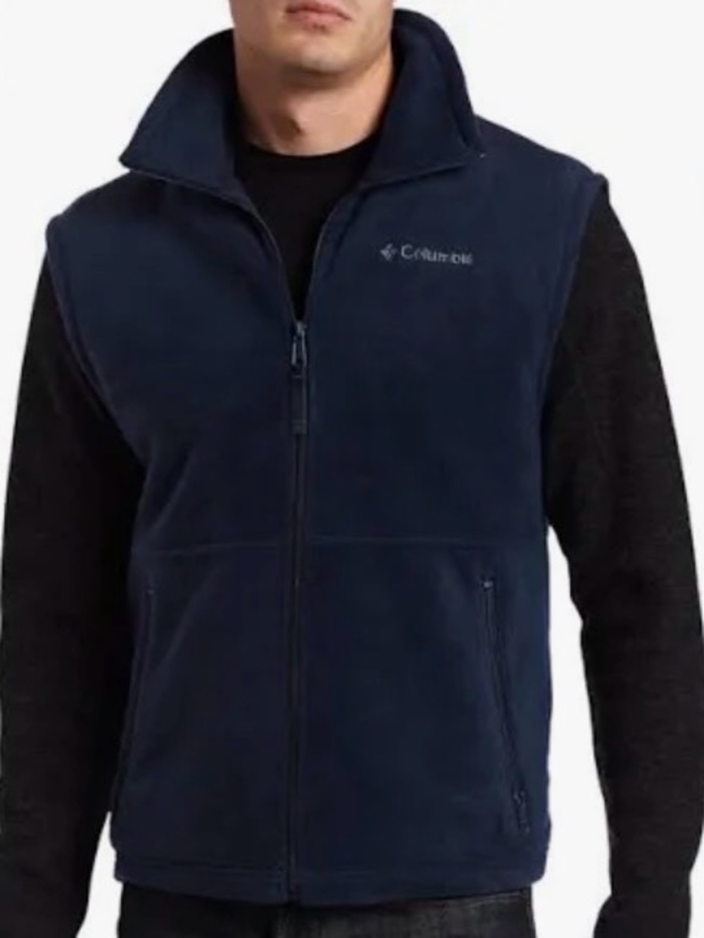 Columbia Men's Cathedral Peak Fleece Vest in Navy Blue Size Medium
